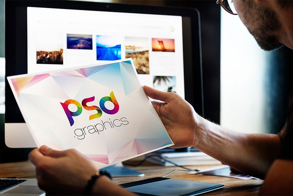 8 × 10 Photo Mockup Free PSD