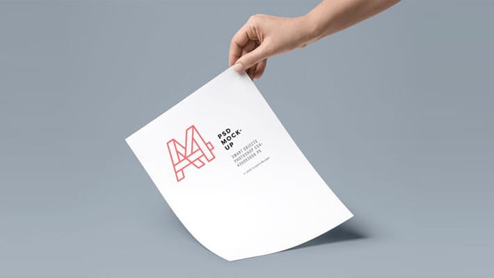 A4 Paper PSD MockUp
