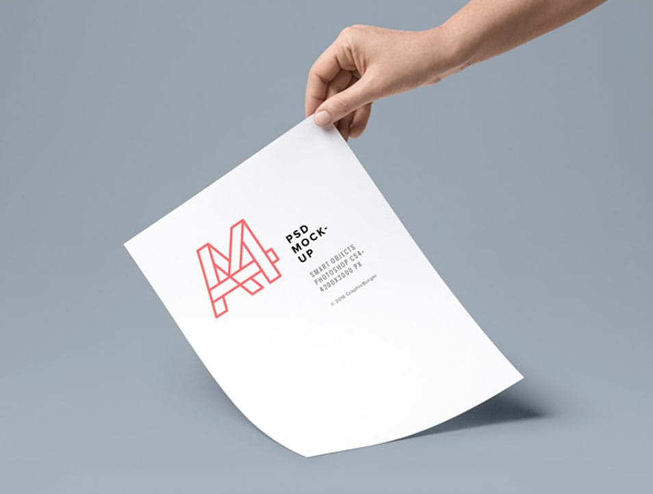 A4 Paper PSD MockUp