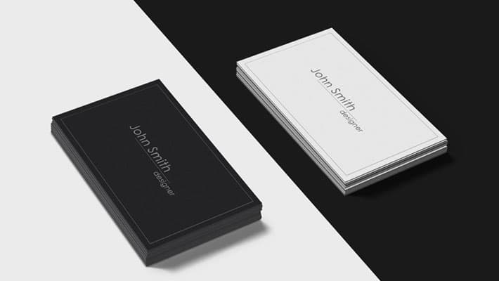 Black and White Business Cards Mockup