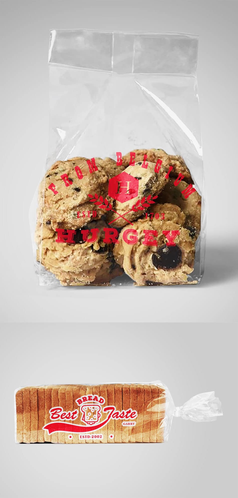 Bread and Cookies Plastic Bag Mockups