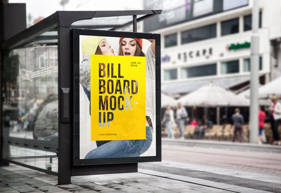 Bus Stop Billboard MockUp