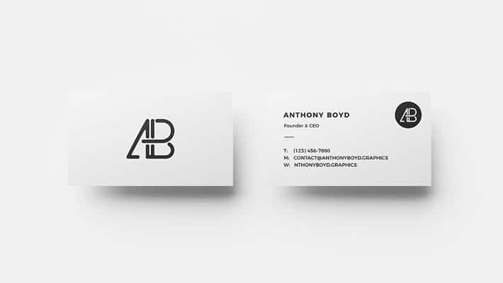 Business Card Top View Mockup