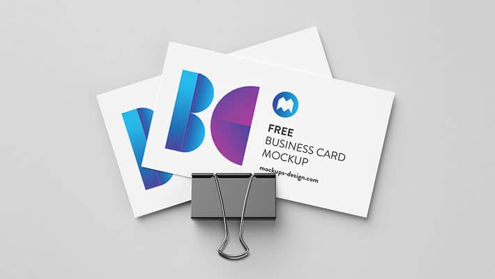 Business Card with Foldback Clip Mockup