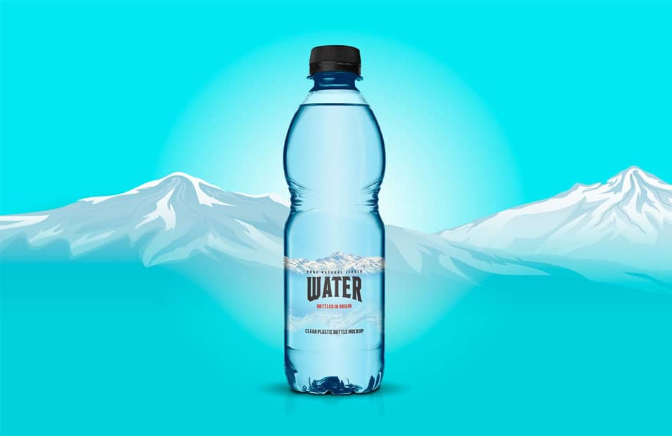 Clear Plastic Bottle Mockup