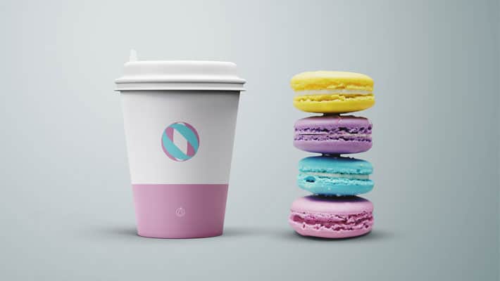 Coffee Cup & Cookies Mockup