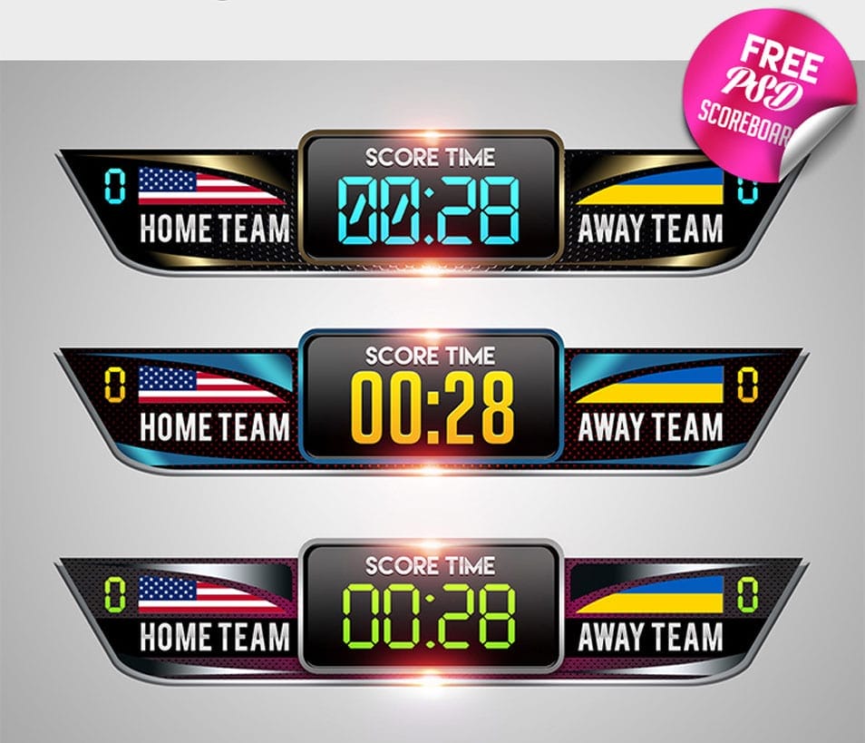 Free Scoreboard PSD Mockup