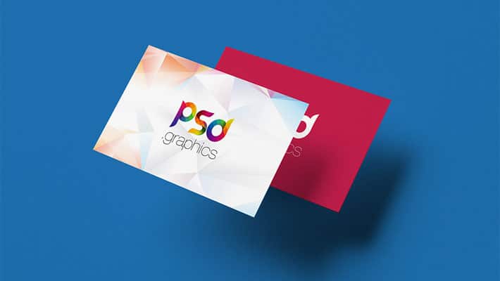 Floating Business Card Mockup PSD