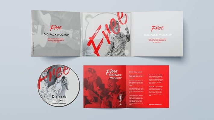 Free 6 Panel Digipack Mockup
