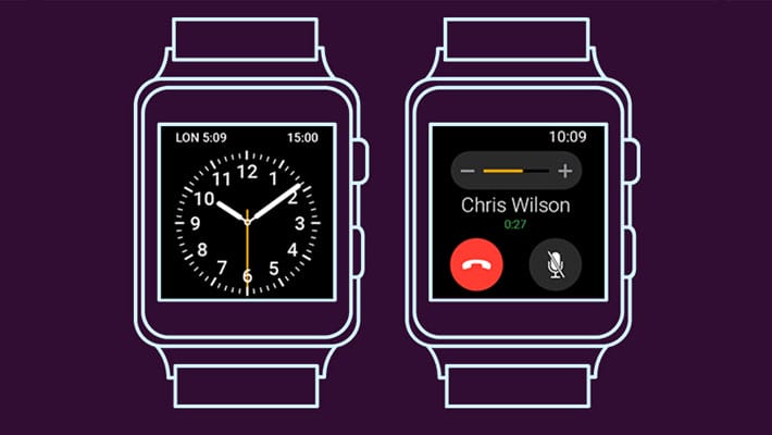 Free Android Wear Smartwatch Wireframe Mockup