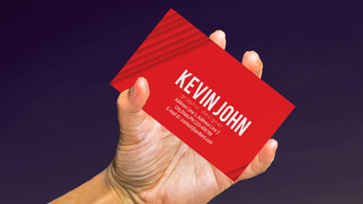 Free Business Card Holding Hand Mockup