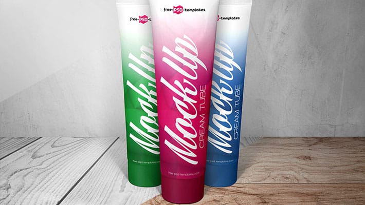 Free Cream Tube Mock-up in PSD