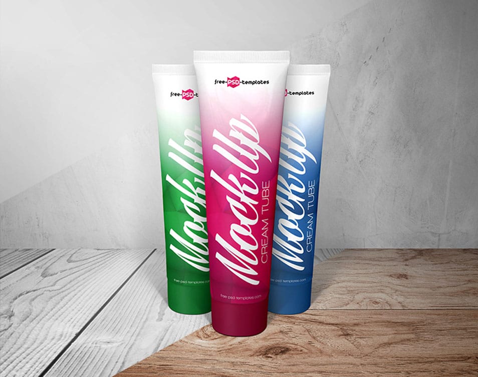 Free Cream Tube Mock-up in PSD