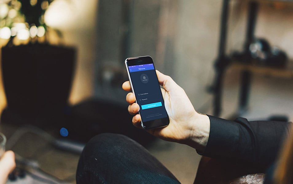 Free Executive Smartphone in Hand Mock-up PSD