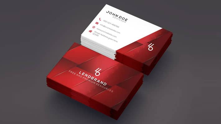 Free Floating Business Card PSD Mockup