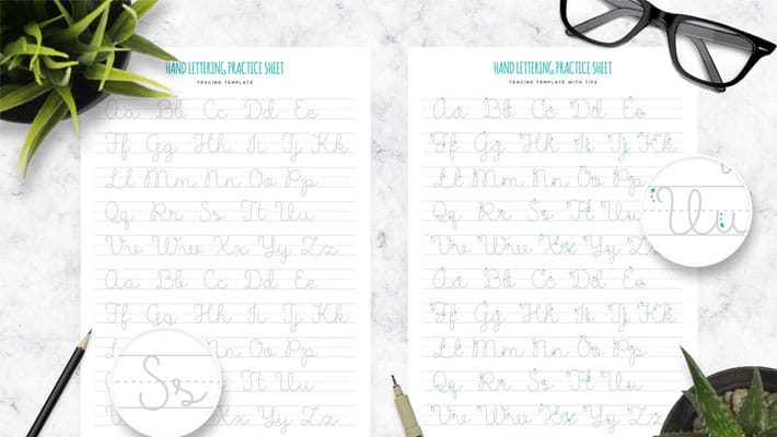 Free Hand Lettering Practice Sheets