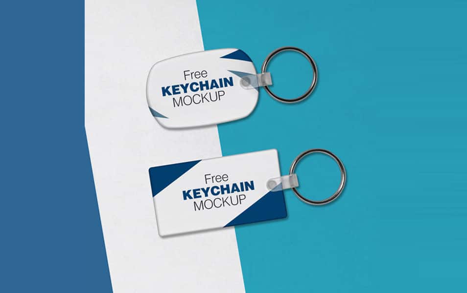 Free Keychain / Key Ring Mock-up PSD