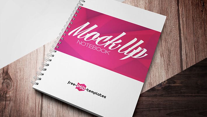 Free Notebook Mock-up in PSD
