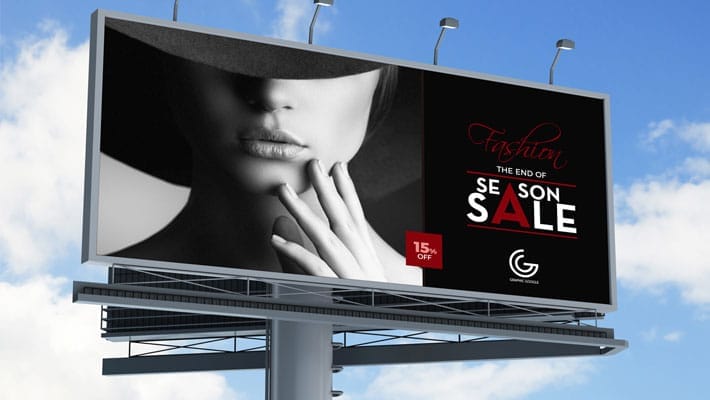 Free Outdoor Advertisement Hoarding Billboard MockUp