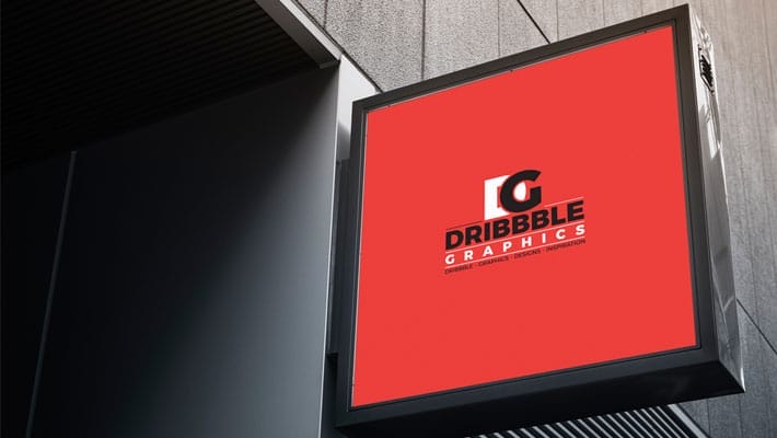 Free Outside Shop Signboard Mockup