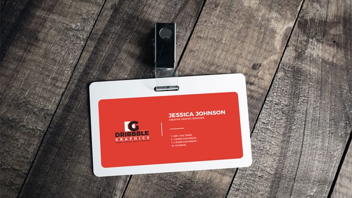 Free Plastic ID Card Badge Mockup