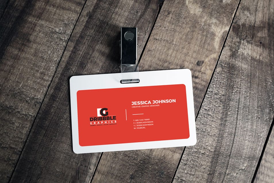 Free Plastic ID Card Badge Mockup