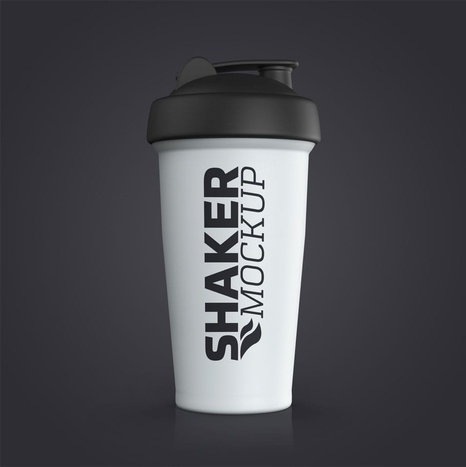 Free Protein Shaker Bottle MockUp