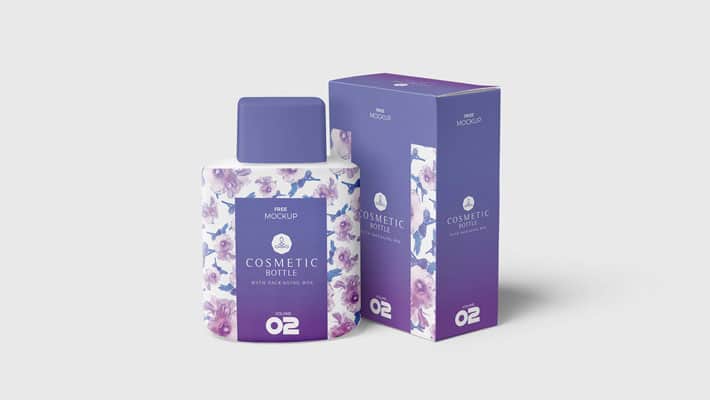 Free Realistic Cosmetic Bottle Mockup