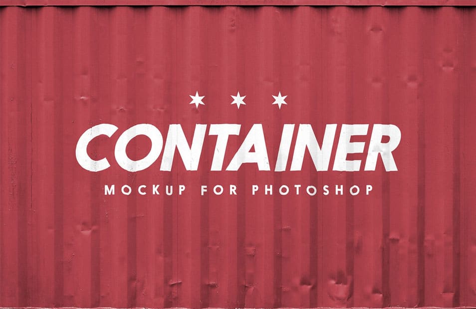 Free Shipping Container Logo Mockup PSD