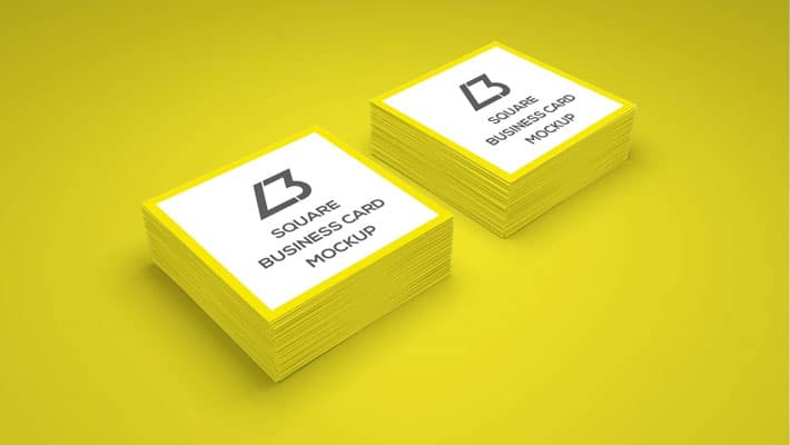 Free Square Business Card PSD Mockup