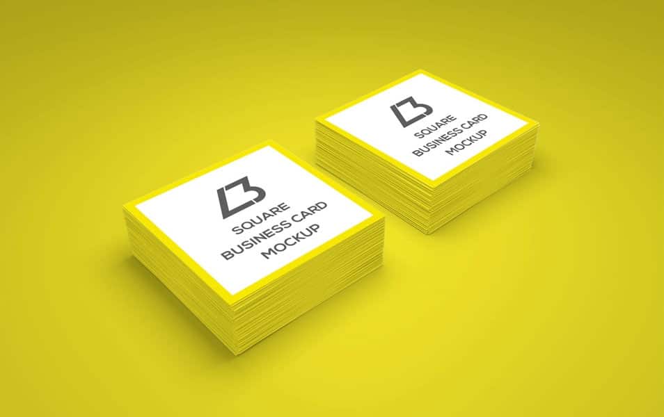 Free Square Business Card PSD Mockup