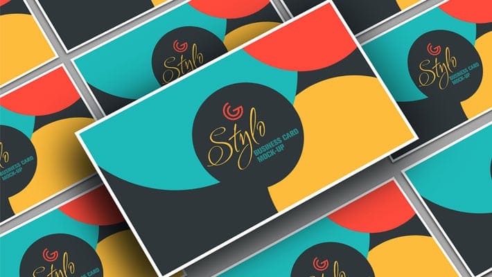 Free Stylo Business Card Mock-up PSD