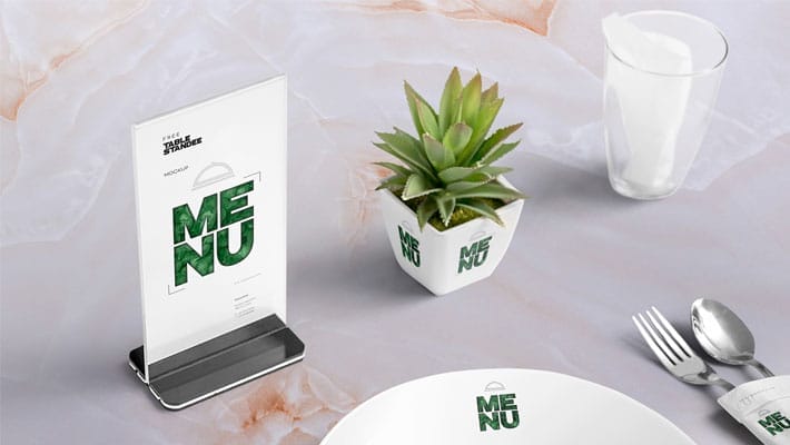 Free Table Menu Mockup Scene