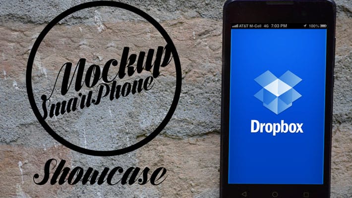Free Vintage Smartphone Mockup on Concrete Wall