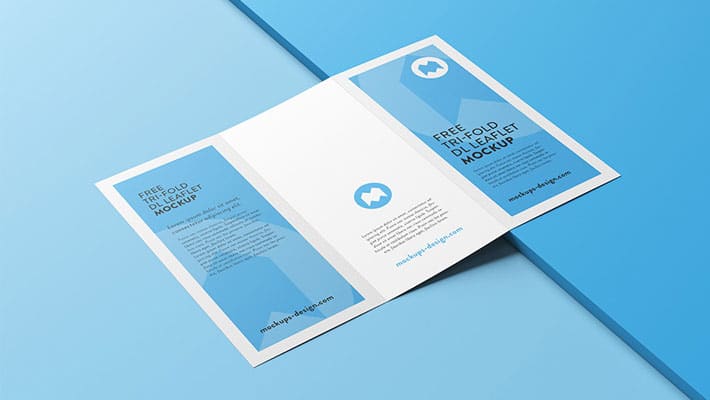 Free Tri-fold Leaflet Mockup