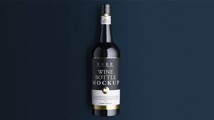 Free Wine Bottle Mockup