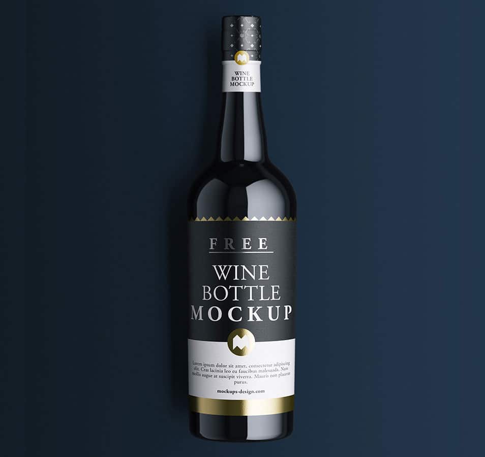 Free Wine Bottle Mockup