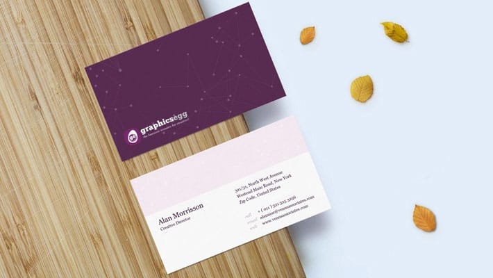 Front and Back Business Card Mockup