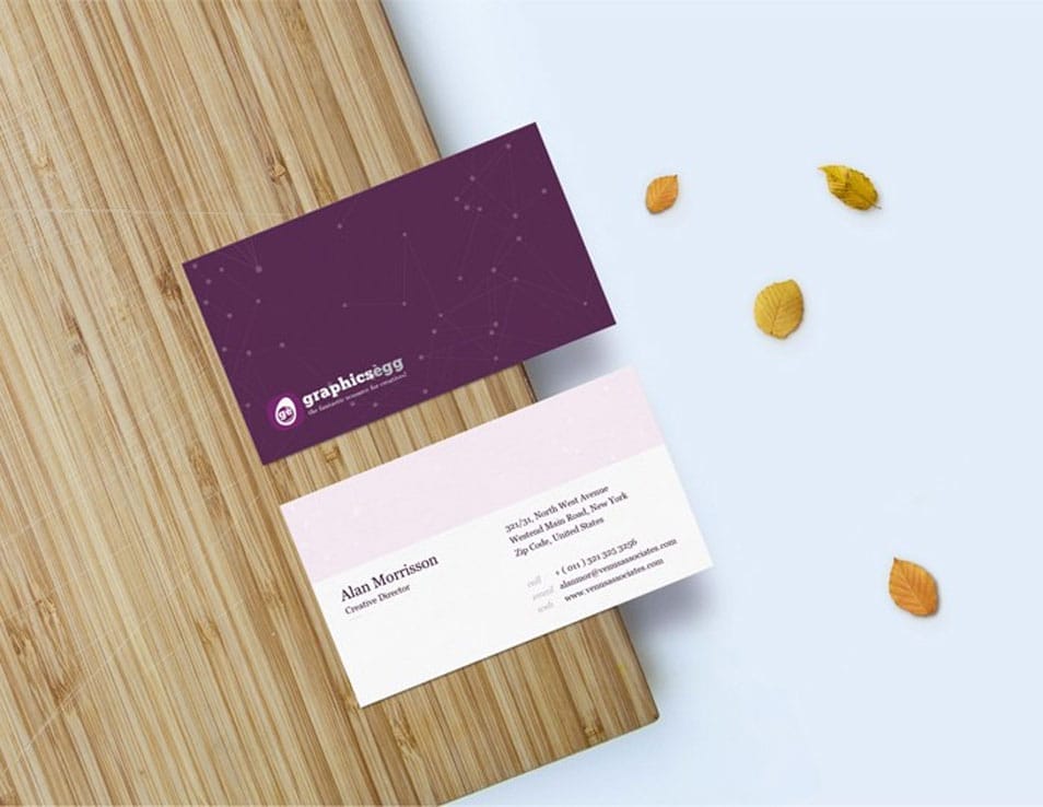 Front and Back Business Card Mockup