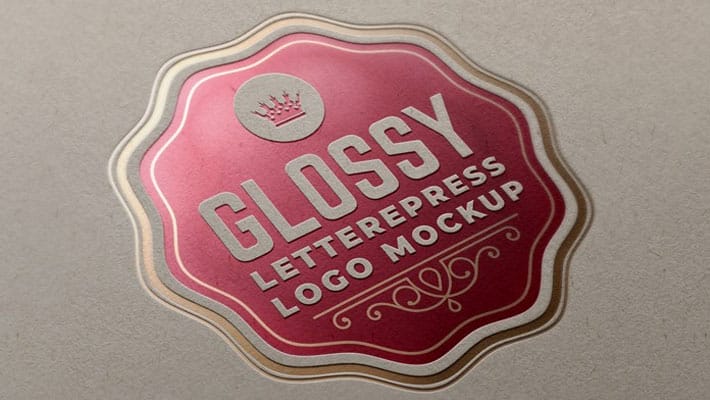 Glossy Letterpress Logo Mockup