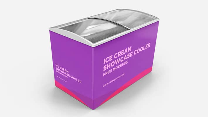 Ice Cream Showcase Cooler Mockup
