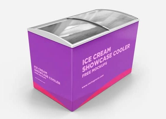 Ice Cream Showcase Cooler Mockup