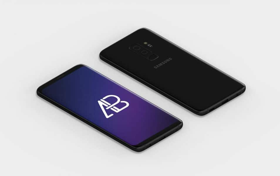 Isometric Samsung Galaxy S9 Plus Mockup