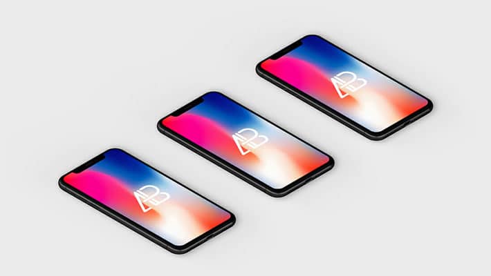 Isometric iPhone X Mockup