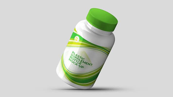 Plastic Supplement Bottle Mock-up