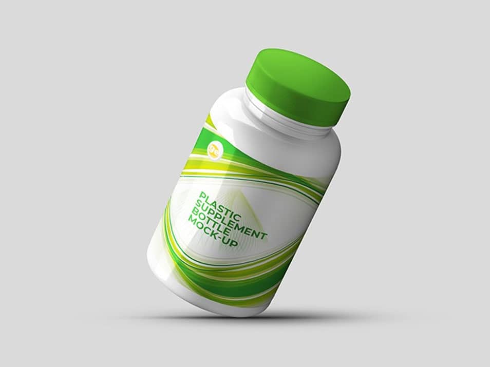 Plastic Supplement Bottle Mock-up
