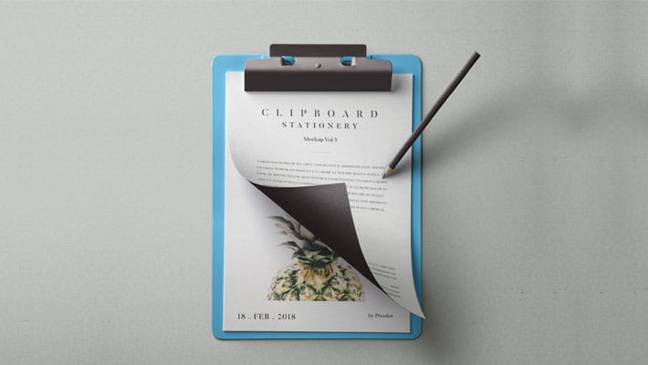 PSD Clipboard Stationery Mockup