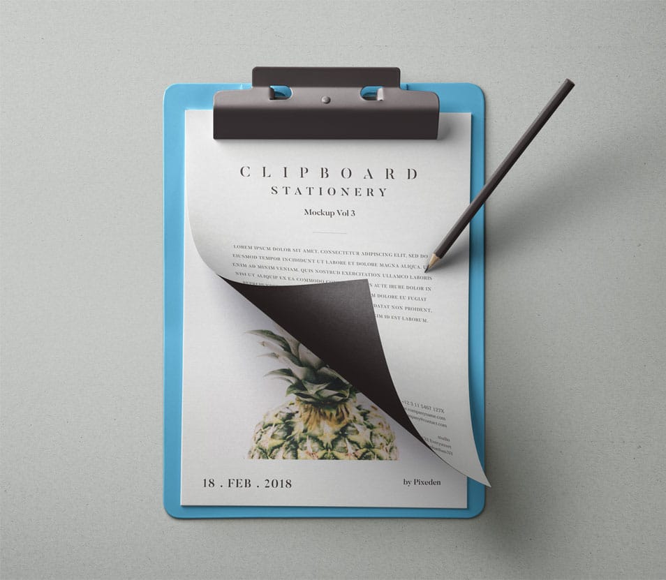 PSD Clipboard Stationery Mockup