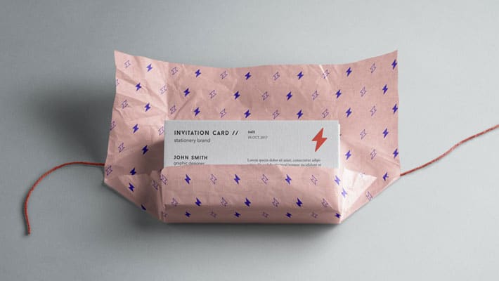 PSD Invitation Card Mockup