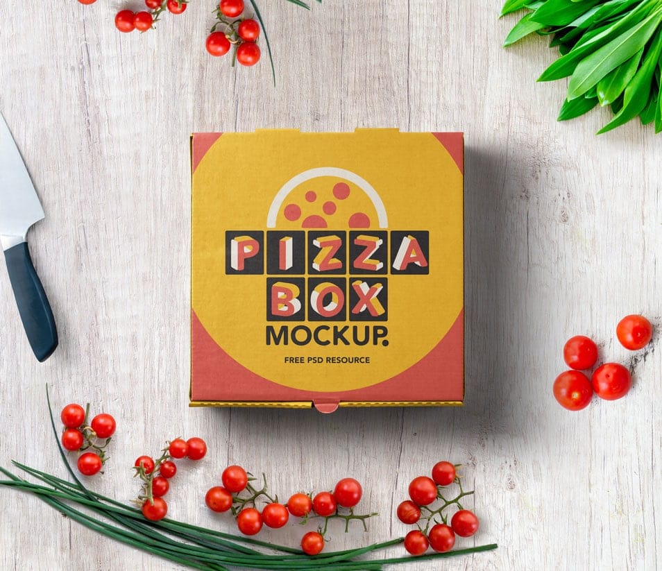 PSD Pizza Box Mockup Packaging